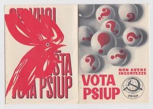 Propaganda elettorale 1°dopoguerra PCI PSIUP DC 4 documenti - Picture 1 of 5