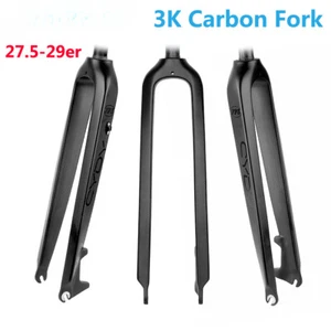 27.5/29inch Bicycle Rigid Fork Full Carbon Fiber Road MTB Bike Front Fork - Picture 1 of 25