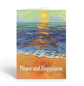 Weihnachtskarten Strand | Sonnenuntergang am Meer Weihnachtskarten | Warmes Wetter Jahreszeit - Bild 1 von 5