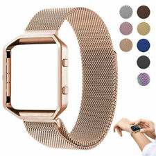 Milanese Magnetic Wrist Band Bracelet Strap + Metal Frame For Fitbit Blaze Watch