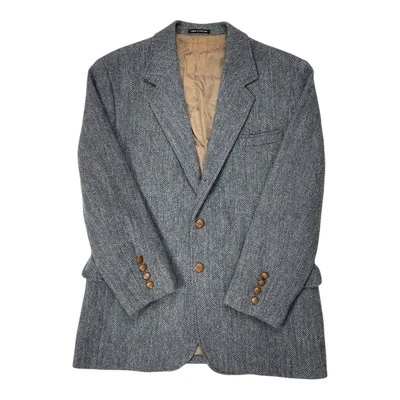 Blazer Harris Tweed Orvis Gossamer Para Hombres Gris Espiga 100% Lana Chaqueta 42R Foto 1 de 4