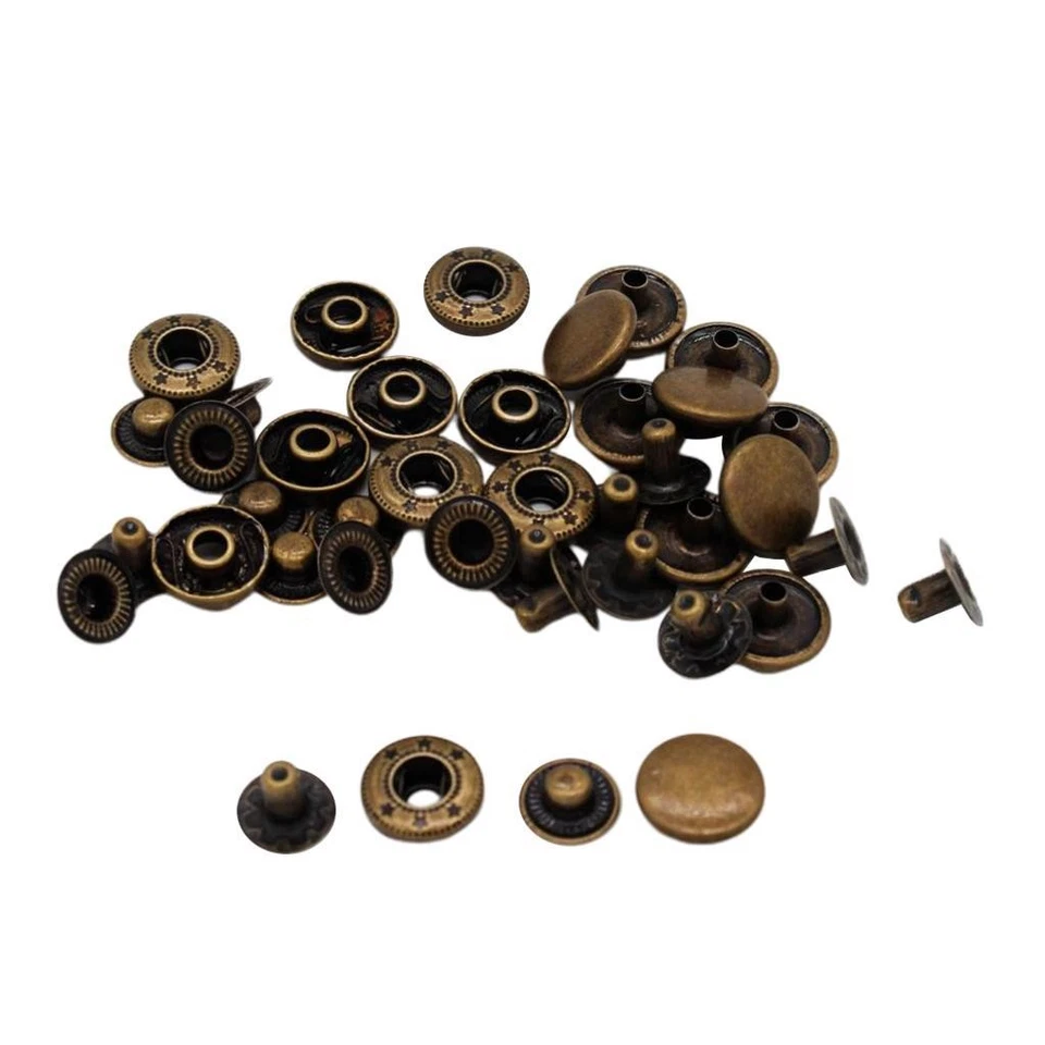 10x Metal Snap Button Clasps Fastener Press-Stud, Great for - Image 1 of 1