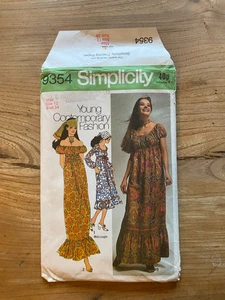 Simplicity Misses Kleid Vintage 70er Jahre Schnittmuster Größe 12 Brustweite 34 9354 - Bild 1 von 2