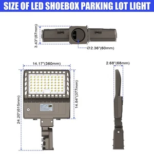 LED Shoebox Pole Area Light 33600LM 240W Dusk to Dawn Hardwired Flood Lights UL - Picture 1 of 11