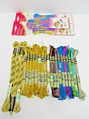 22 New DMC Floss Metallic Pearl, Jewel, Precious Metal & Antiq Effects  BONUS - Image 1 of 4