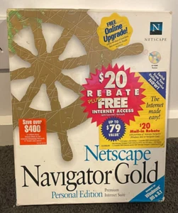NETSCAPE NAVIGATOR Gold Personal Edition Windows95 & 3.1 Vintage Open Box - Picture 1 of 3