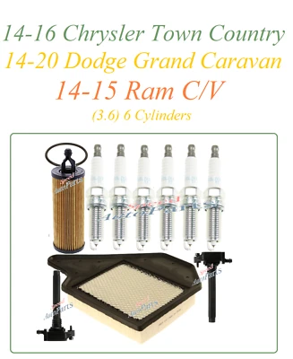 Tune Up Fit 14-20 Dodge Grand Caravan 14-15 Ram C/V 3.6 Coil Spark Plug Air  Oil - Image 1 of 4