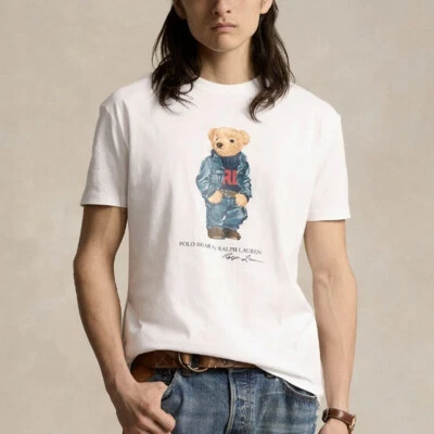 Polo Ralph Lauren Classic Fit Polo Bear Jersey T-Shirt Short Sleeve White - Image 1 of 4