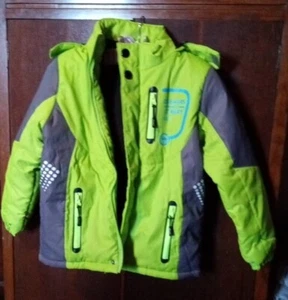 Lime Green Jacket Coat Hooded Full Zip Kids Small Size 8 Dreams Starry - Picture 1 of 4