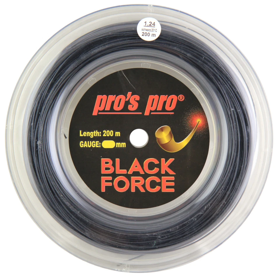 Pro's Pro Black Force - 1,24 mm - Tennis - Saite - Rolle - 200 m - kostenlos UK P & P
