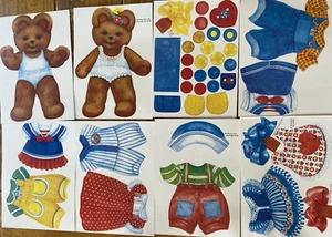 De colección BUTTERFIELD BEAR Aprender a Coser Tarjetas con Cordones y Ropa Muñeca de Papel Nuevo de Lote Antiguo Actual - Imagen 1 de 11