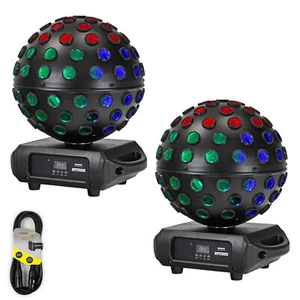 2 x Equinox Asteroid 5 x 40w RGBW LED Mirror Ball Effect Light with DMX Cable - Picture 1 of 11