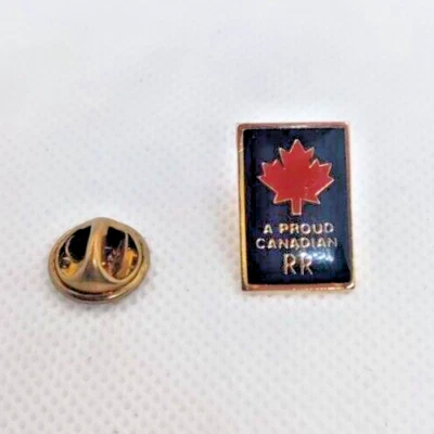 Pin RR A Proud Canadian - Pin de solapa esmaltada vintage años 80, coleccionable Canadá Foto 1 de 2
