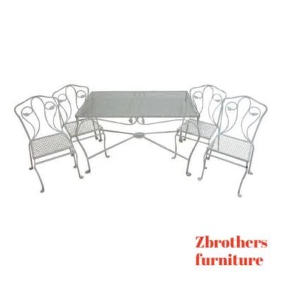 Mesa de jantar Salterini vintage ferro pátio externo 4 cadeiras varanda  - Imagem 1 de 4