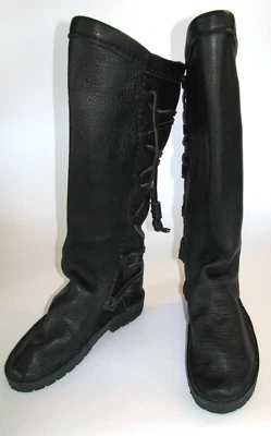 Ботинки Medievel Renaissance высотой до колена на шнуровке бык шкура буйвола черные мужские 8,5 - Изображение 1 из 4