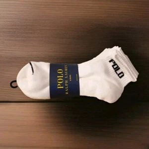Polo Ralph Lauren Mens White Socks Low Cut ‐ 8 Pairs- Shoe Size 6-12.5 New! - Picture 1 of 3