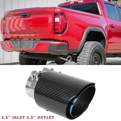 Para GMC Canyon SLE 2.5" Entrada 3.5" Salida Carbono Trasero Silenciador Punta Escape Borde Foto 1 de 4