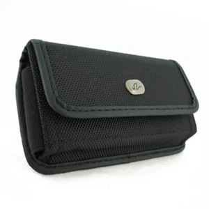 Black Horizontal Heavy Duty Rugged Belt Clip Case Pouch For Essential Phone PH-1 - Picture 1 of 2