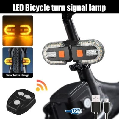 1Set Bike Turn Signals Light Bicycle Rear Indicator Lamp with Wireless Remote - Image 1 of 4