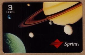 Espacio y planetas 3u: incluye Saturno. 'Terrestrial Telecard' Bonita Tarjeta Telefónica USADA - Imagen 1 de 2
