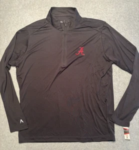 Alabama Crimson Tide Jacket Men’s Large Black Antigua Half Zip NCAA Pullover NWT - Picture 1 of 10