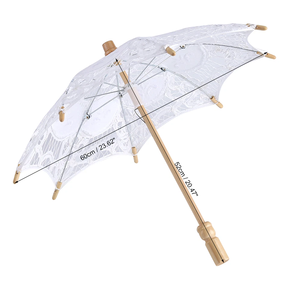 Blanco Grande Dama Boda Encaje Paraguas Sombrilla Fiesta Nupcial Pho MG Foto 1 de 1