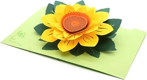 Blumen & Bäume 3D Pop-Up Karte - gelbe Sonnenblume, perfekt für alle Gelegenheiten - Bild 1 von 7