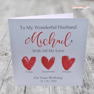 Personalised Wife Girlfriend Husband Boyfriend Partner Birthday Card - Picture 1 of 8