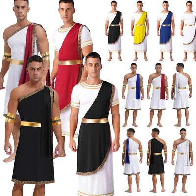 MARKENLOS DE Herren Griechischer Gott Karneval Kostüm Toga Römischer Gladiator Römer Toga