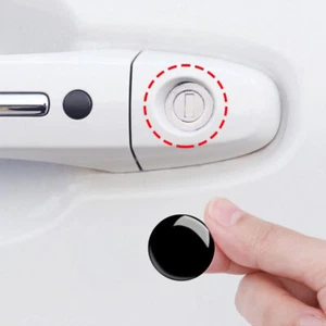 4Pcs 20mm Black Rubber Car Lock Keyhole Stickers Decoration Protection Accessory - Picture 1 of 3
