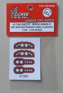 WOOD HOT ROD INSTRUMENT PANEL GAUGES 1:24 1:25 GOFER RACING CAR MODEL 17303 - Picture 1 of 1