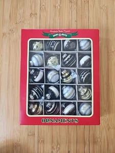 NEW IN BOX Christopher Radko Shiny Brite 20 Glass Round Ornaments - Picture 1 of 2