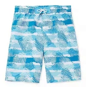 Sol Swim Big Boys Size XL 18/20 Swim Trunks Shorts Blue Leaf Mesh Lining NWT $36 - Picture 1 of 14