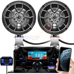 Bluetooth Motorcycle ATV Stereo Speakers Audio Amplifier System AUX USB SD Radio - Bild 1 von 11