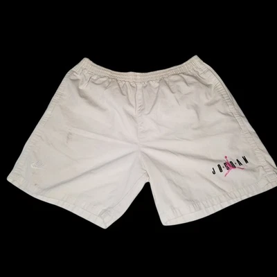 Pantalones Cortos Vintage Nike Air Jordan Bolsillos y Cordones Blanco Grande Hong Kong LEER Foto 1 de 4
