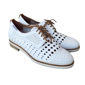 Mephisto Pearl Perf White Leather Shoes Womens 6.5 Air-Relax Golf Oxford Comfort - Picture 1 of 9
