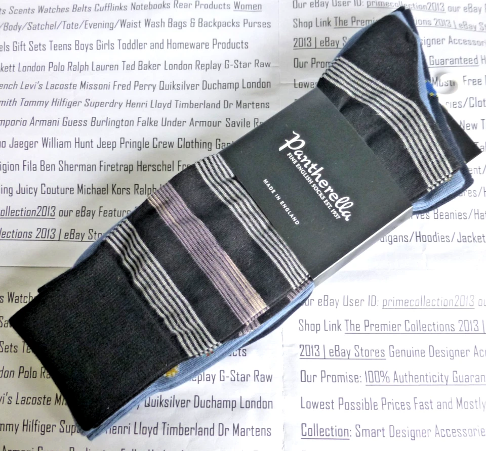 PANTHERELLA 3pk Luxury Sock Mens B&T Size M Asst-Colour & Design Socks BNIP R£54 - Image 1 of 1