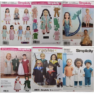 Simplicity UNCUT! U-PICK! 18" Dolls Sewing Patterns Doll Clothes & Accessories - Picture 1 of 36