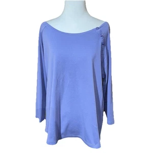 LL BEAN Lavender Tee Size XL Button Embellishment - Picture 1 of 12
