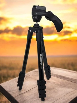 Manfrotto MKCOMPACTACN-BK Compact Action Aluminium Tripod HYBRID HEAD adjustable - Image 1 of 4