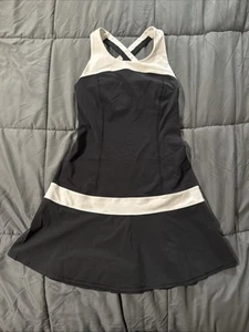 Lululemon Court Crush Dress Black Racerback Athletic Tennis Golf Flare Size 4? - Picture 1 of 11