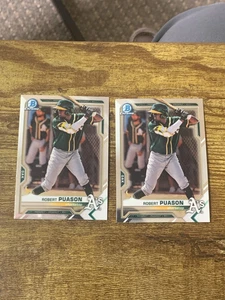 2021 Bowman Robert Puason Chrome Lot (2) Oakland Athletics - Picture 1 of 1