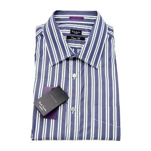 CAMISA PAUL SMITH NUEVA CON ETIQUETAS - CAMISA ITALIANA DE LUJO A RAYAS - TALLA 17" 43" - Imagen 1 de 4