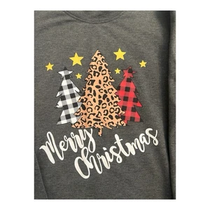 Christmas Trees Lightweight Sweatshirt Women’s Small Holiday Top - Picture 1 of 6