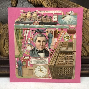 Die Cut A Girdle Round the Earth Rottami incollati su carta di HS & Sons #11423 - L13 - Foto 1 di 6