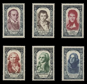 FRANCE Sc# B249-54, 1950 FAMOUS FRENCHMEN - F-VF NH - Picture 1 of 2