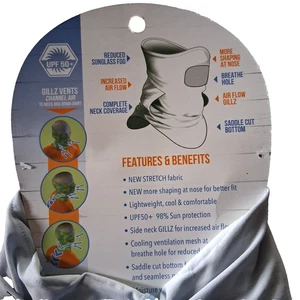 Gilz Mask Waterman Print Blue Shadow Water One Size New Stretch Fabric - Picture 1 of 5