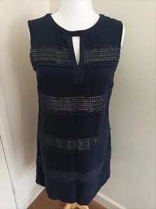 Principles Ben de Lisi UK Size 14 Navy Blue Sleeveless Lined Dress - Yoke Detail - Picture 1 of 6