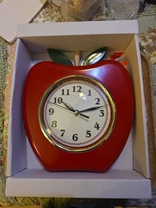 Apple 9 Inch Quality Quartz Battery Operated 3 Dimensional Easy to Read. - Picture 1 of 3