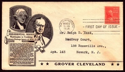 Scott 827 22 Cents Cleveland Anderson FDC Typed Address Planty 827-50a - Image 1 of 2